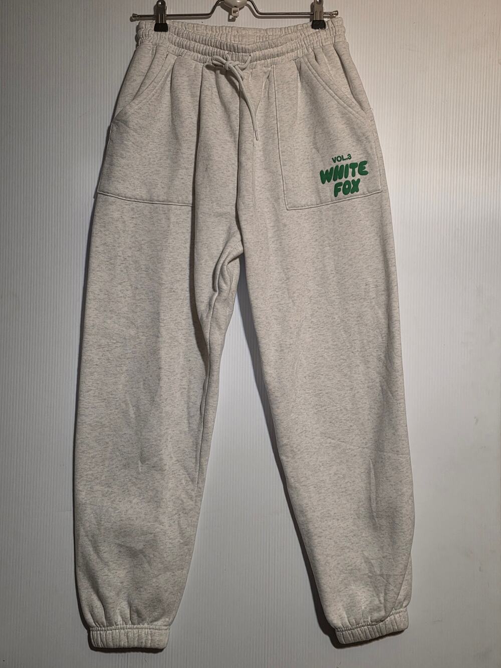 ​White Fox Boutique Sweatpants Size M Vol. 3 Heather Grey Green Logo Joggers